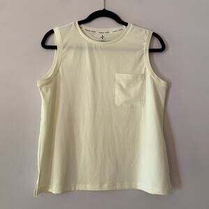 Tuckernuck Sport White Sleeveless Tank Top Active Athleisure Women's size Medium